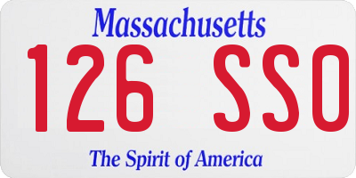 MA license plate 126SS0