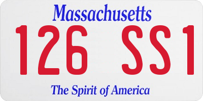 MA license plate 126SS1