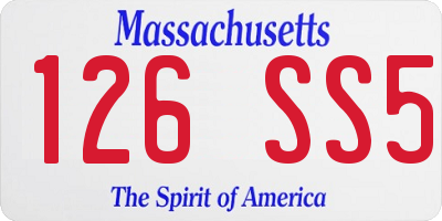 MA license plate 126SS5