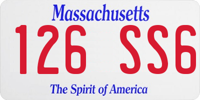 MA license plate 126SS6