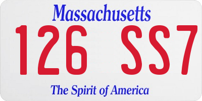 MA license plate 126SS7
