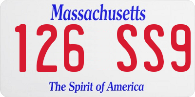 MA license plate 126SS9