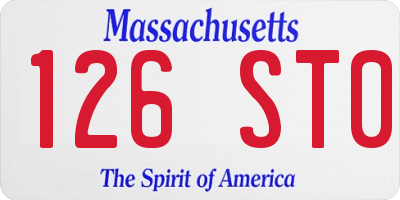 MA license plate 126ST0