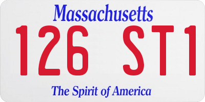 MA license plate 126ST1