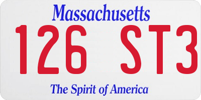 MA license plate 126ST3
