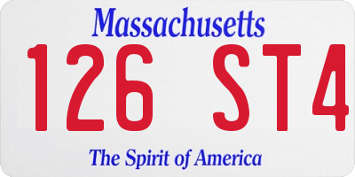 MA license plate 126ST4