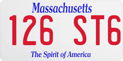 MA license plate 126ST6
