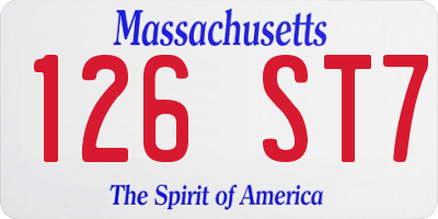 MA license plate 126ST7