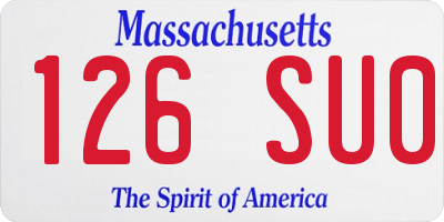 MA license plate 126SU0