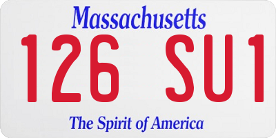 MA license plate 126SU1