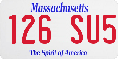 MA license plate 126SU5