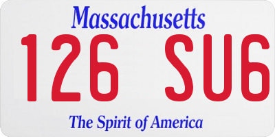 MA license plate 126SU6