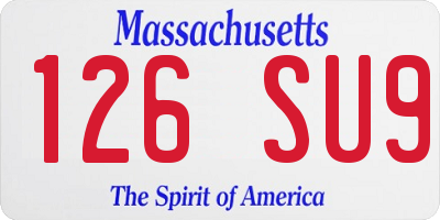 MA license plate 126SU9