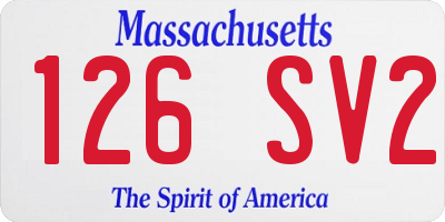 MA license plate 126SV2