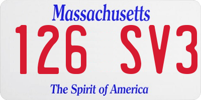 MA license plate 126SV3