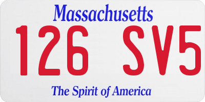 MA license plate 126SV5