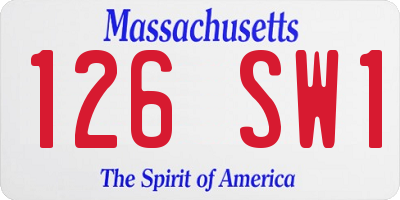 MA license plate 126SW1