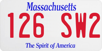 MA license plate 126SW2