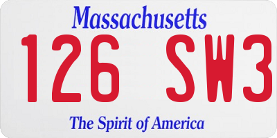 MA license plate 126SW3
