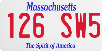 MA license plate 126SW5