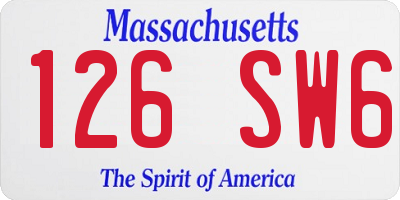 MA license plate 126SW6