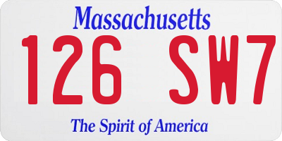 MA license plate 126SW7