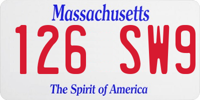 MA license plate 126SW9