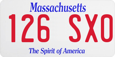 MA license plate 126SX0
