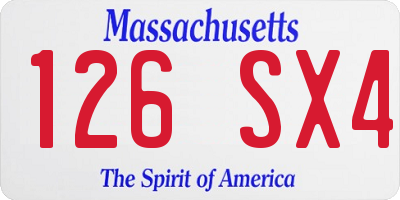 MA license plate 126SX4