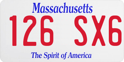 MA license plate 126SX6