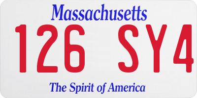 MA license plate 126SY4