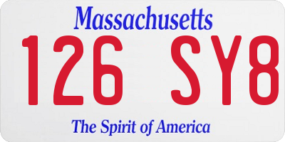 MA license plate 126SY8
