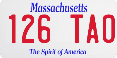 MA license plate 126TA0