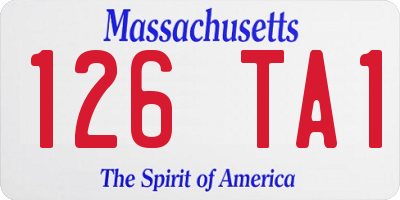MA license plate 126TA1
