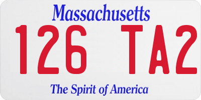 MA license plate 126TA2