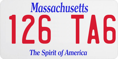 MA license plate 126TA6