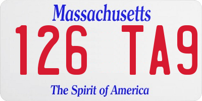 MA license plate 126TA9