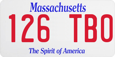 MA license plate 126TB0