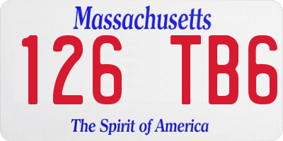 MA license plate 126TB6