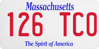 MA license plate 126TC0