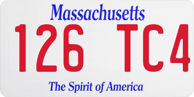 MA license plate 126TC4
