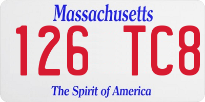 MA license plate 126TC8