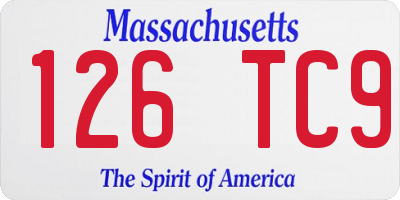 MA license plate 126TC9