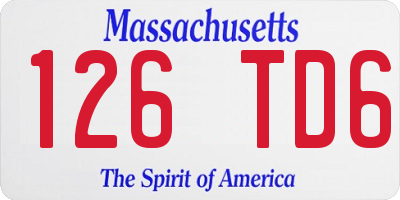 MA license plate 126TD6