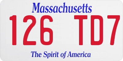 MA license plate 126TD7