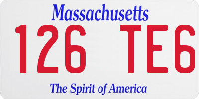 MA license plate 126TE6