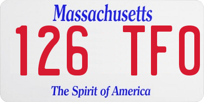MA license plate 126TF0