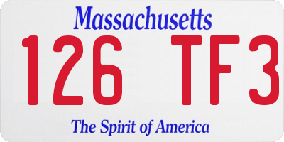 MA license plate 126TF3