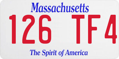 MA license plate 126TF4