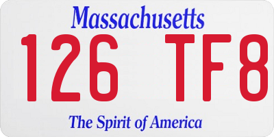 MA license plate 126TF8